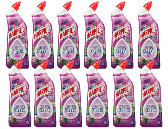 Harpic Active Fresh Berry Burst Toilet Cleaning Gel (12 x 750mls)